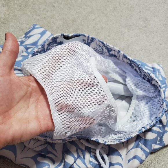 ALLFENIX Botanical Cabana Swim Trunks 5.5" Mesh Liner Powder Blue Men's Medium - Picture 6 of 13